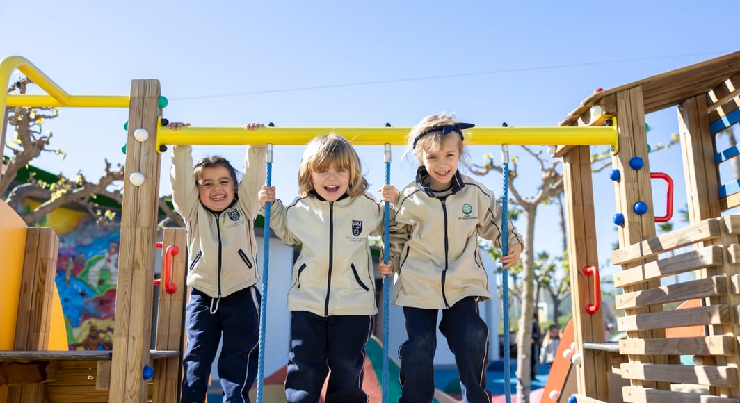 Three happy students
